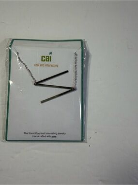 cai Silver Geometric Bar Necklace